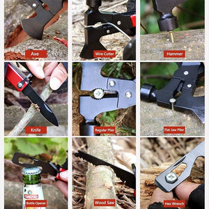 HEPU - 13-in-1 Multifunction Stainless Steel Axe Tool Hammer